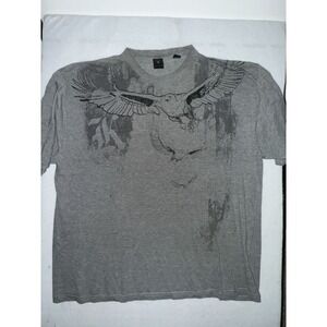 Kani Gold Shirt Eagle Angel Wings All‎ Over Print Size 4X Y2K Gray Skate JNCO